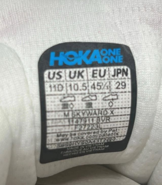 Hoka One One Skyward X EU 45 1/3 Nuove