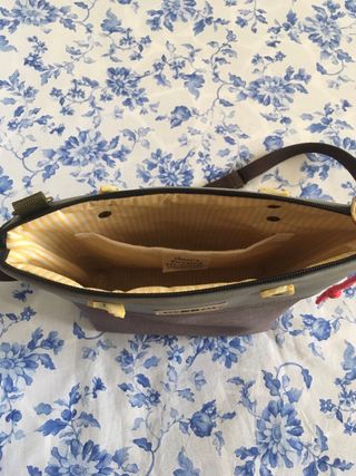 Bolso Daniel Chong Gris y Marrón con Asas Rotas