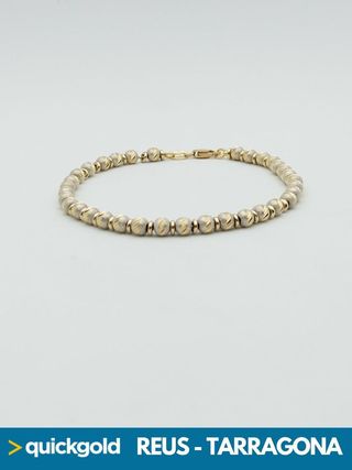 035-05-00556 PULSERA ORO DE 18K BOLAS 19CM