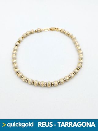035-05-00556 PULSERA ORO DE 18K BOLAS 19CM