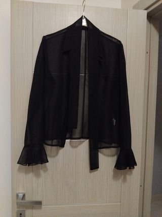 Camicia donna nera trasparente