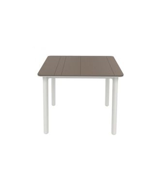 Mesa cuadrada 90x90cm - marrón y blanca