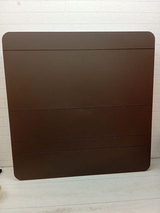 Mesa cuadrada 90x90cm - marrón y blanca