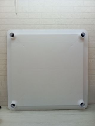 Mesa cuadrada 90x90cm - marrón y blanca