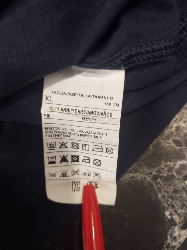 Polo Benetton bimbo manica lunga blu