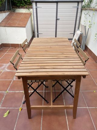 Conjunto Mesa y Sillas Terraza Madera