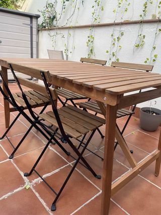 Conjunto Mesa y Sillas Terraza Madera