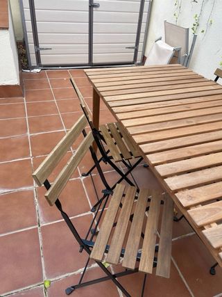 Conjunto Mesa y Sillas Terraza Madera
