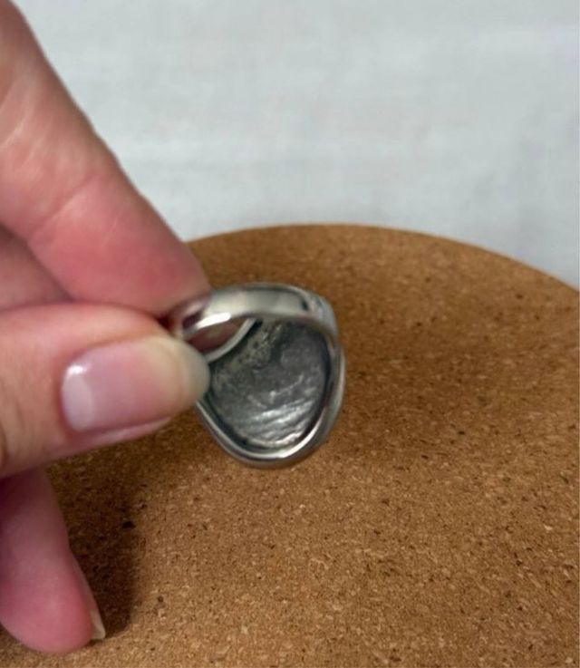 Anillo plateado vintage / talla M