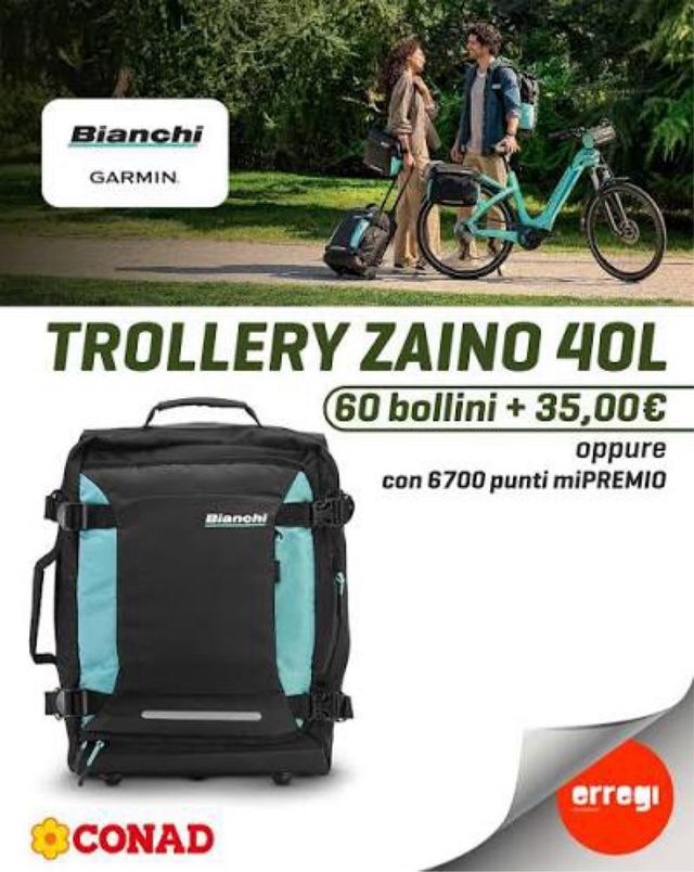 Zaino Bianchi 40L Nero/Turchese