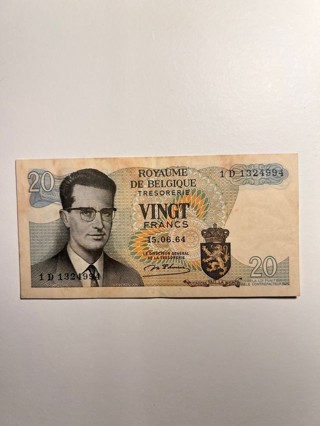 20 Francos Bélgica 1964