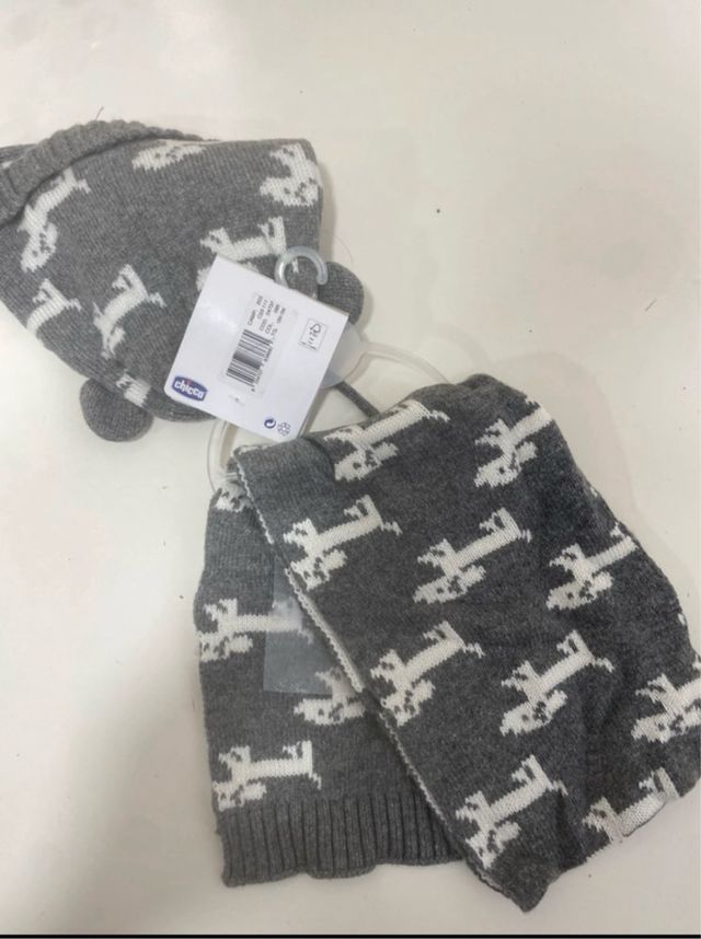 Gorro y bufanda de niño con estampado(1-2años)