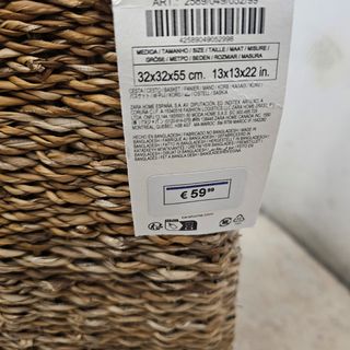 Cesto Zara Home mimbre nuevo con etiqueta