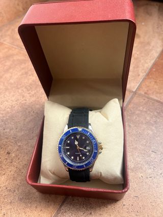 Reloj de Hombre Azul y Plateado