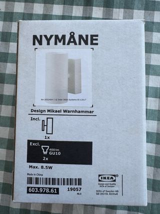 Aplique de pared IKEA NYMÅNE blanco