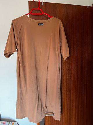 Vestido marrón AIRE RETRO con estampado