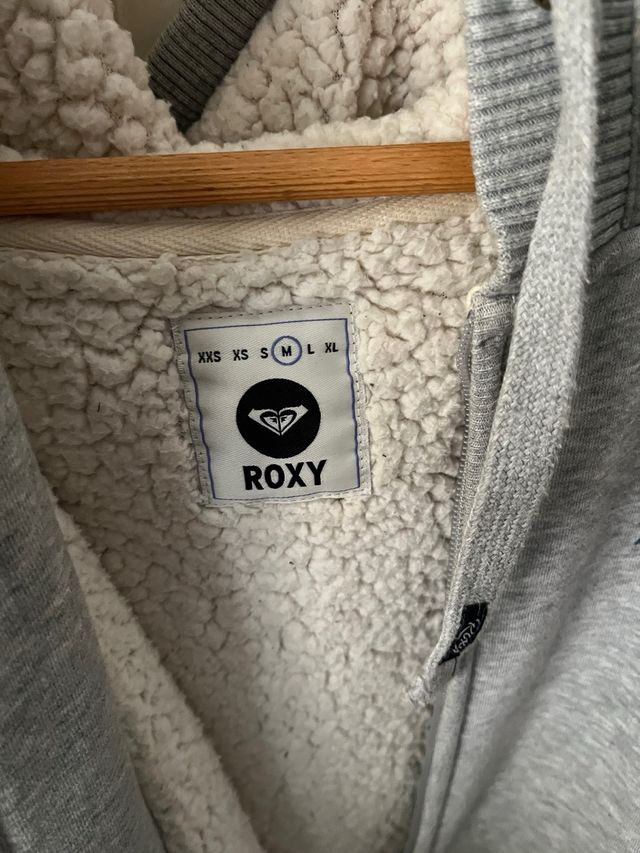 Roxy Sudadera Gris con Forro Polar