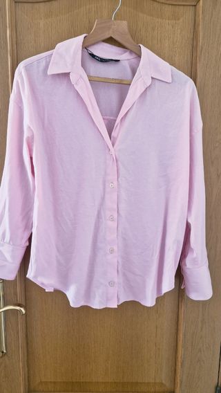 Camisa oversize Zara rosa