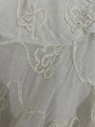 Top lino blanco bordado talla L