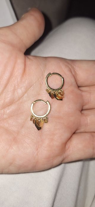 Pendientes Aro Oro 18k con Colgantes