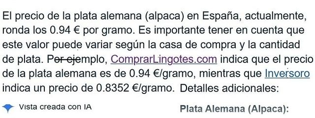 2 Aves Plata Alemana 35cm