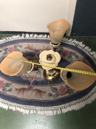 Lámpara de bronce y cristal