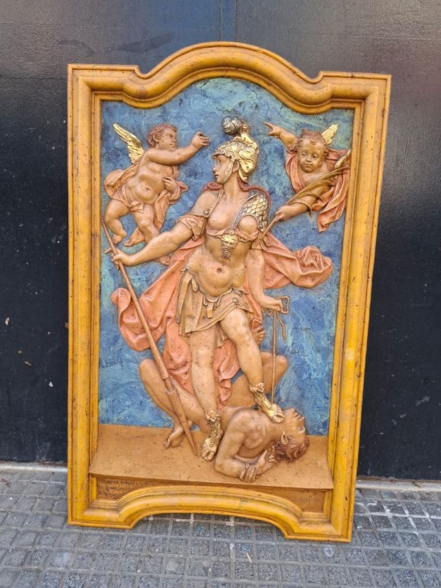 Cuadro relieve resina siglo XX