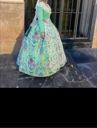 Traje de Fallera Verde Multicolor