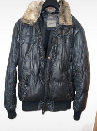 Abrigo Picken Jeans azul marino Cuello con pelos 
