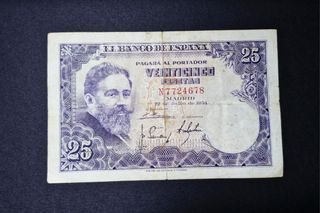 Billete 25 pesetas del 1954