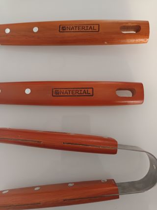 Juego Utensilios Barbacoa Madera y Metal NATERIAL