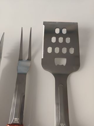 Juego Utensilios Barbacoa Madera y Metal NATERIAL