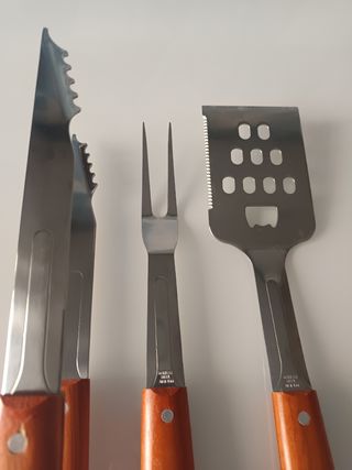 Juego Utensilios Barbacoa Madera y Metal NATERIAL