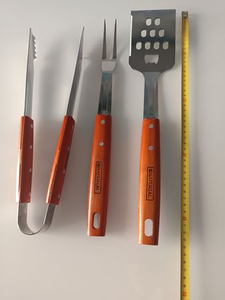 Juego Utensilios Barbacoa Madera y Metal NATERIAL