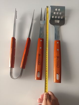 Juego Utensilios Barbacoa Madera y Metal NATERIAL