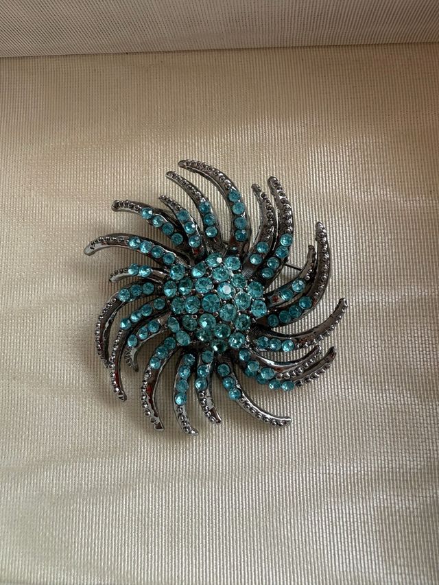 Spilla vintage turchese e argento