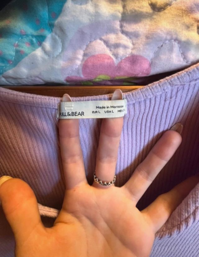 Pull&Bear Top Morado Talla L