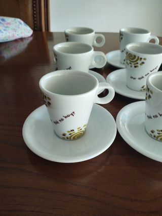 Juego de 12 tazas de café de porcelana
