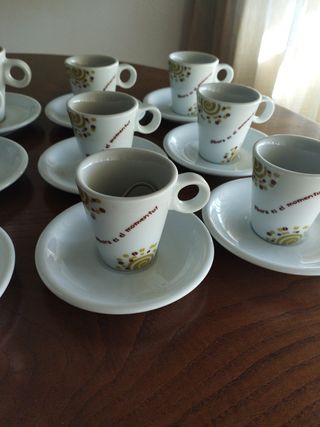 Juego de 12 tazas de café de porcelana