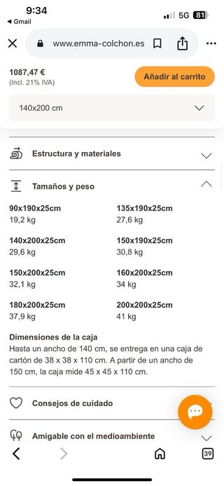 Cama con colchón y cajones