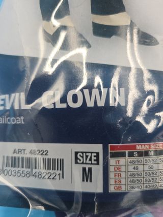 Disfraz Joker Talla M Evil Clown