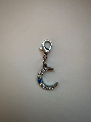 Charm Luna con Zirconi Blu e Argento