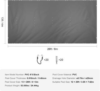 Copertura di Sicurezza per Piscina in Carbone da 4