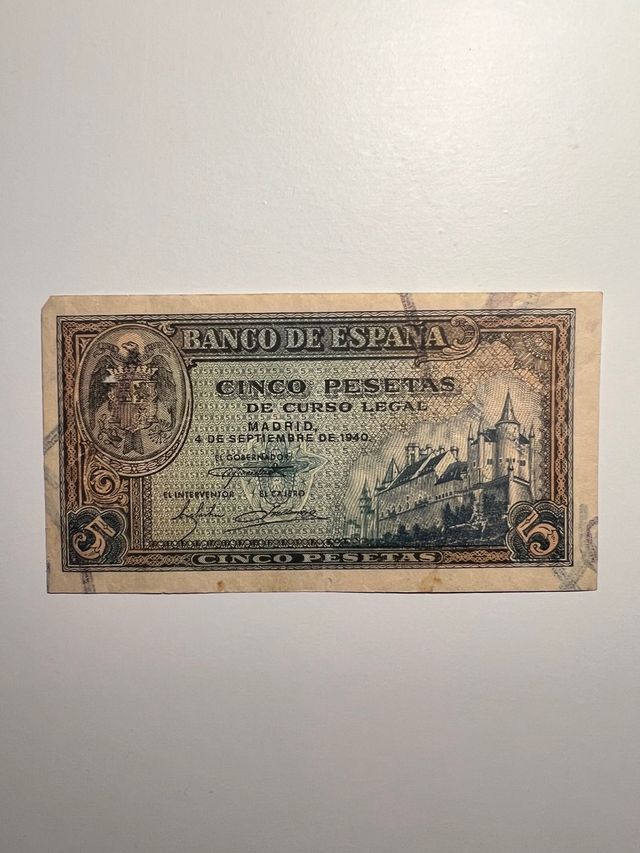 5 Pesetas Banco de España 1940