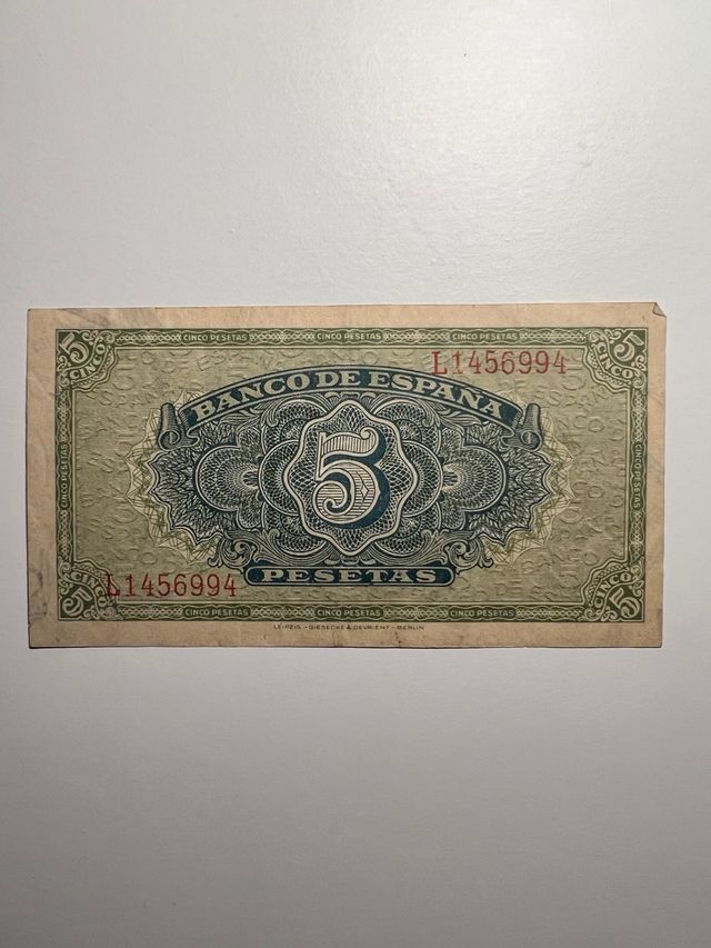 5 Pesetas Banco de España 1940