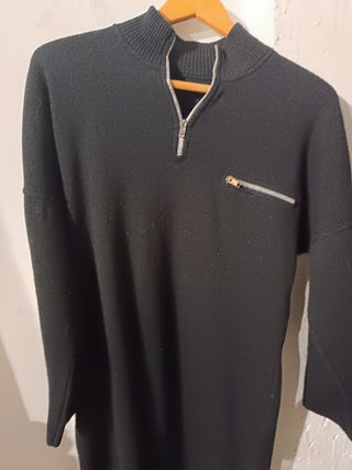 Jersey punto cremallera M negro