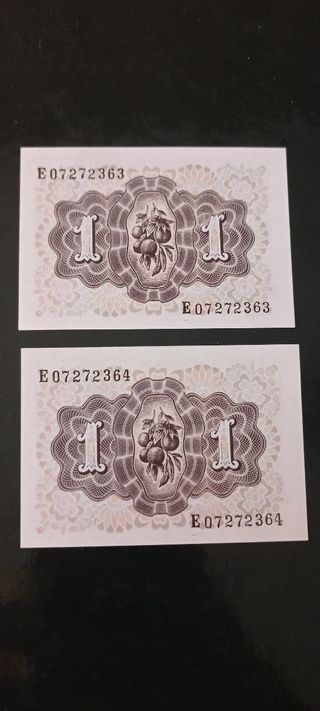2 Billetes 1 Peseta 1948 Banco de España