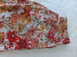 Calças Natura M perna larga estampadas