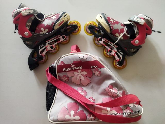 Patines en línea con bolsa floral