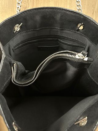 Bolso Zara Negro Cadena Plateada